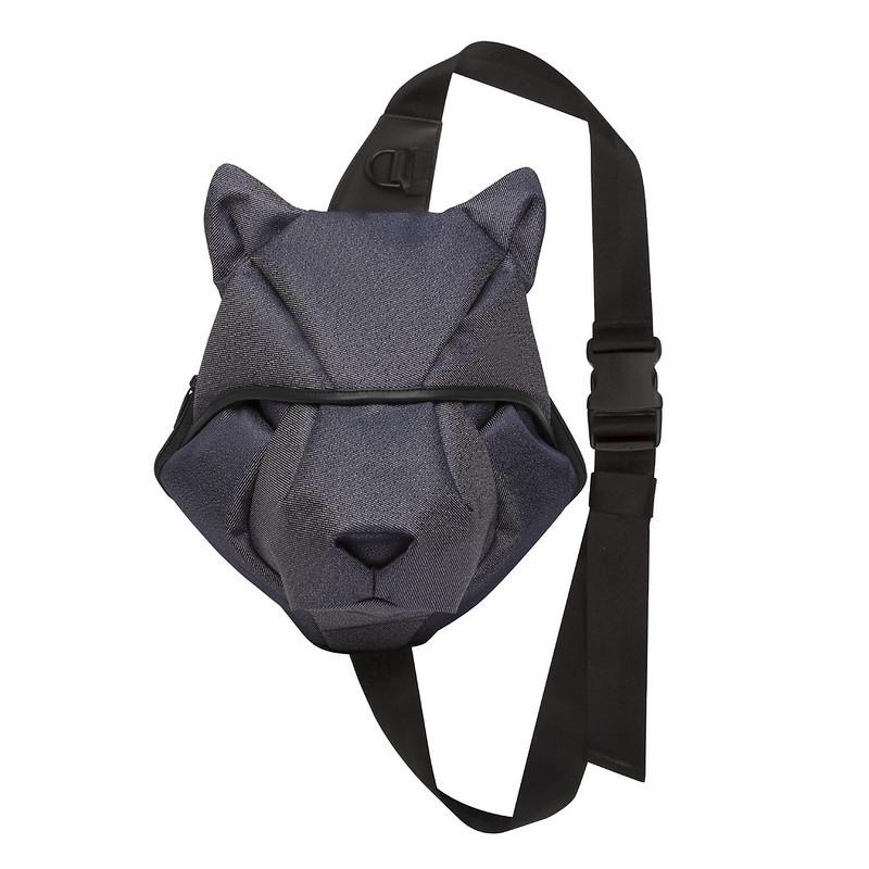 未使用★ ORIBAG オオカミ　ボディバッグ　折り紙バッグ　デニム調 ORIBAGU折り紙バッグ＿デニムオオカミ＿ボディバッグ